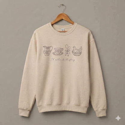 Vintage Vibe Thrifting Sweater - Retro Cottagecore Antique Lover Pullover
