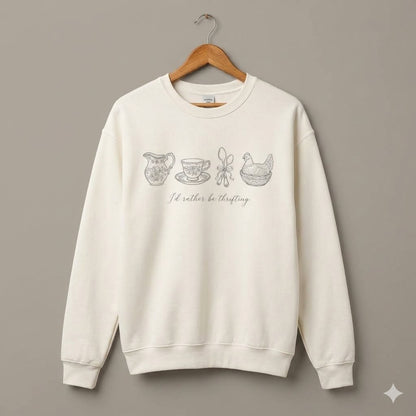 Vintage Vibe Thrifting Sweater - Retro Cottagecore Antique Lover Pullover