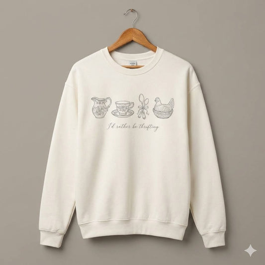 Vintage Vibe Thrifting Sweater - Retro Cottagecore Antique Lover Pullover
