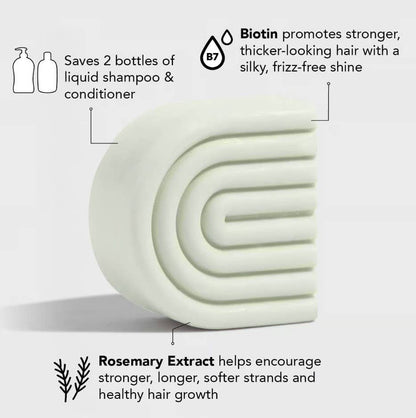 Rosemary & Biotin Volumizing Solid Conditioner Bar – Thickening Hair Treatment for Fine Hair | Vegan, Plastic-Free, Made in USA
