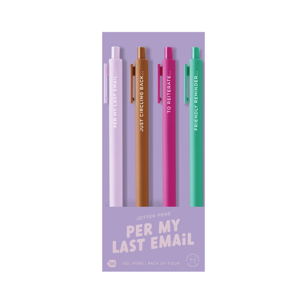 Vibrant Jotter Pen Set with Playful Sayings, Smooth Gel Ink, and Trendy Appeal