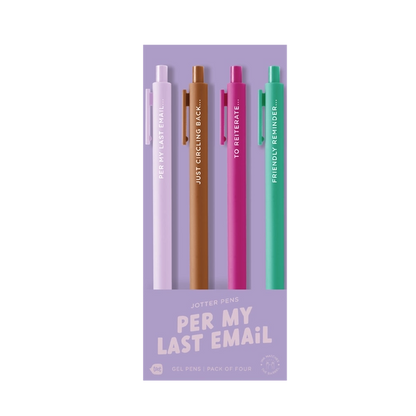 Vibrant Jotter Pen Set with Playful Sayings, Smooth Gel Ink, and Trendy Appeal