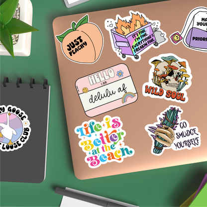 Books Are My Freaking Therapy Vinyl Sticker – Funny Book Lover Humor