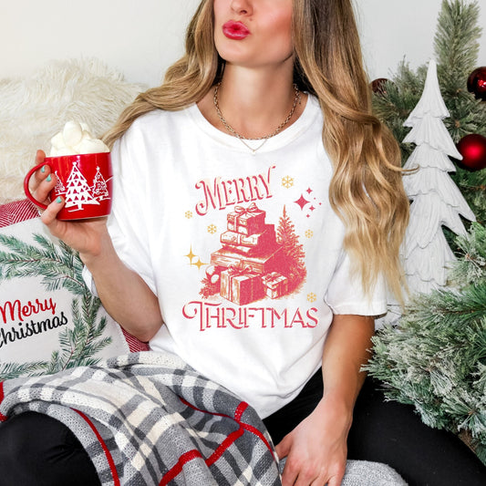 Merry Thriftmas Christmas Shirt, Junkin, Antiquing Shirt,Picker,Reseller,Upcycle Gifts Friend,Cute Thrifting Shirt,Reselling,Thrifting Tee