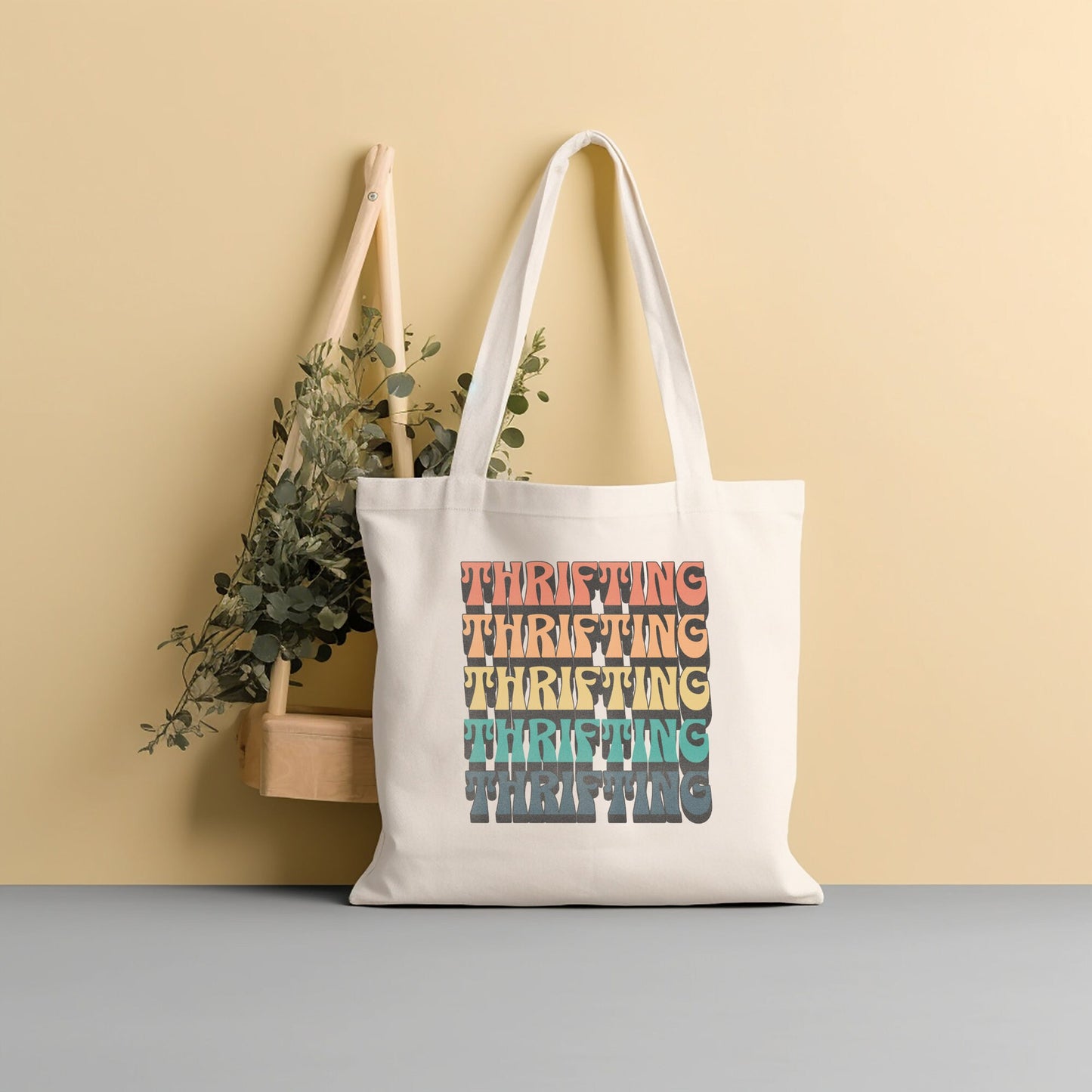 Thrifting Canvas Tote Bag,