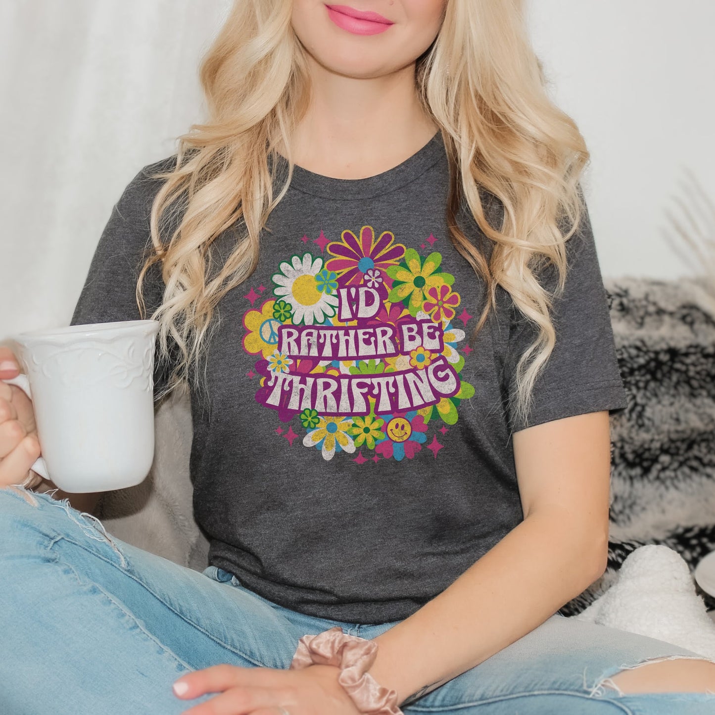 Thrifting Short Sleeved T-Shirt "Rather Be Thrifting"