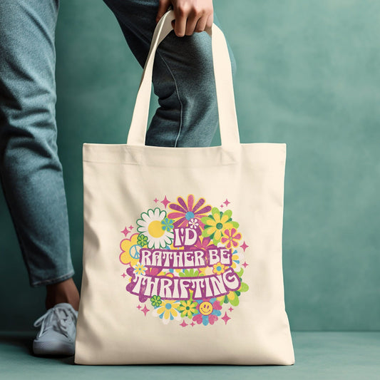 Thrifting Canvas Tote Bag,