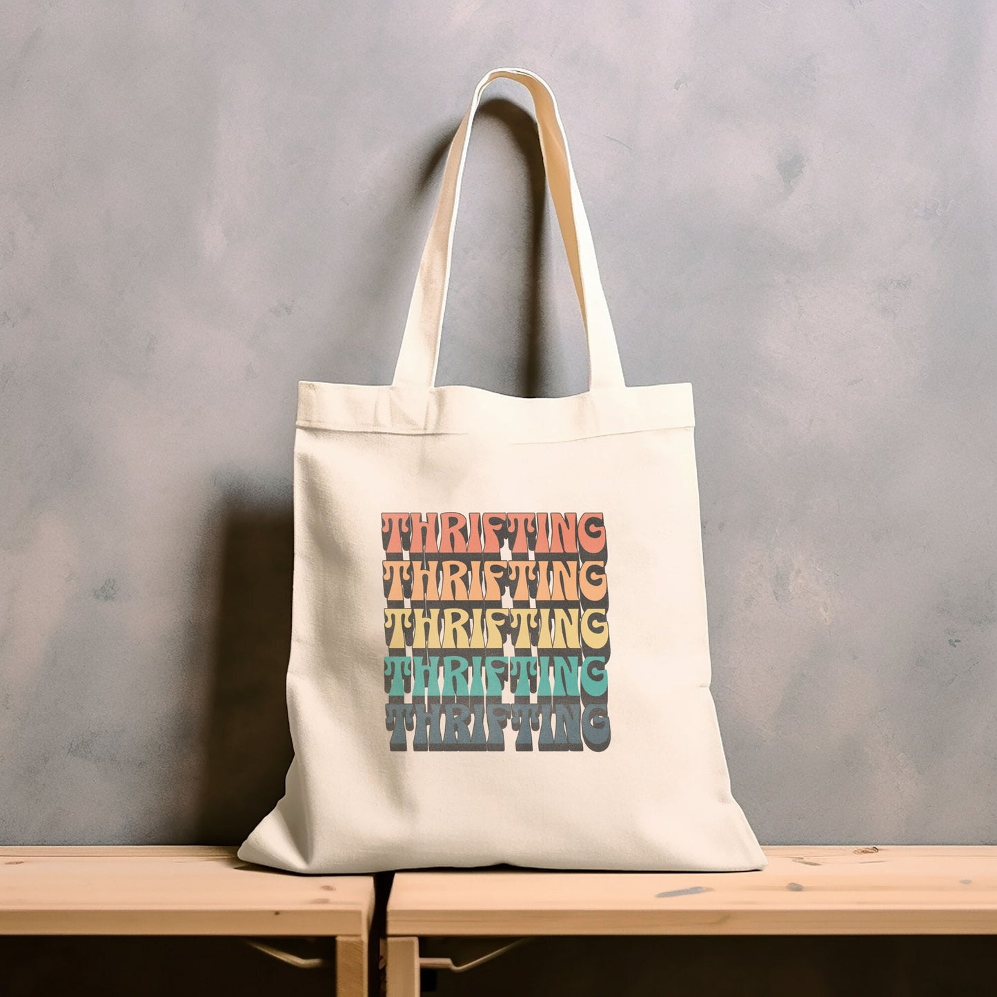 Thrifting Canvas Tote Bag,